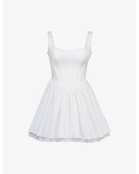 House Of Cb - Letitia Corseted Stretch-Cotton Mini Dress - Lyst