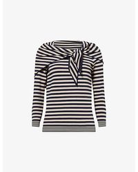 Max Mara - Boat-Neck Scarf Detail Viscose Top - Lyst