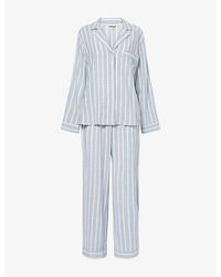 Eberjey - Nautico Striped Long-Sleeve Cotton-Blend Pyjama Set - Lyst