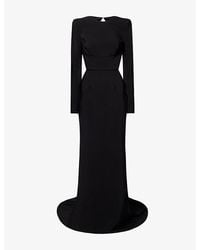 Stella McCartney - Open-Back Long-Sleeves Stretch-Woven Maxi Dress - Lyst
