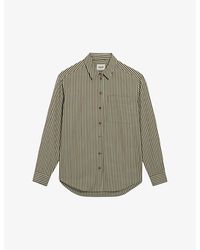 Claudie Pierlot - Roche Stripe-pattern Relaxed-fit Cotton Shirt - Lyst