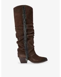 KG by Kurt Geiger - Tempt Suede Heeled Knee-High Boots - Lyst