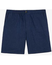 Ted Baker - Brixtun Elasticated-waistband Linen-blend Shorts - Lyst