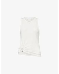 Rabanne - Piercing-Hardware Ribbed Stretch-Cotton Tank Top - Lyst
