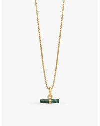 Rachel Jackson - Mini T-bar 22ct Gold-plated Sterling Silver And Malachite Necklace - Lyst