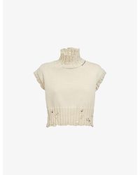 Marni - Boxy-fit Distressed Cotton-knit Vest Top - Lyst