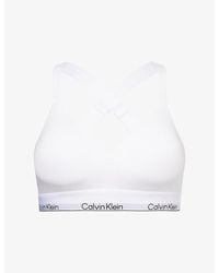 Calvin Klein - Icon Lift Branded Cotton And Modal-Blend Bra - Lyst