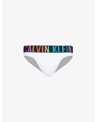 Calvin Klein - Branded-waistband Low-rise Stretch-cotton Briefs X - Lyst