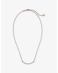 Tiffany & Co. - Tiffany T Smile Small 18Ct Rose- And 0.03Ct Round-Brilliant Diamond Pendant Necklace - Lyst