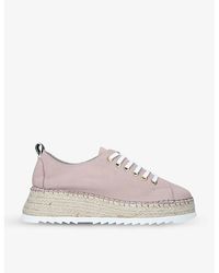 Carvela Kurt Geiger - Chase Espadrille Flatform Leather Trainers - Lyst