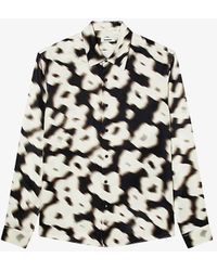 Sandro - Floral-print Loose-fit Woven Shirt - Lyst