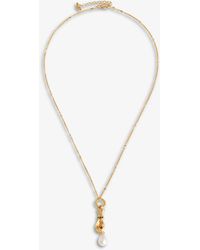 Missoma Harris Reed Serpent Pearl Pendant Necklace in Metallic | Lyst