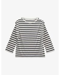 IKKS - Stud-embellished Striped Woven T-shirt - Lyst