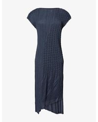 Issey Miyake - Unfurling Pleats Asymmetric Knitted Midi Dress - Lyst