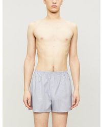 Sunspel - Pinstripe Relaxed-Fit Cotton Boxer Shorts - Lyst