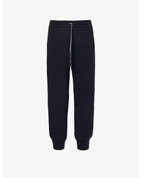 Emporio Armani - Blu Vy Brand-patch Relaxed-fit Stretch-cotton Blend jogging Bottoms X - Lyst