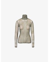 Dries Van Noten - Printed High-Neck Stretch-Woven Top - Lyst