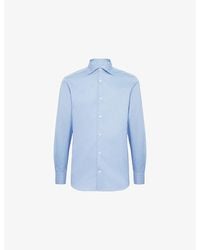 BOGGI - Point-Collar Slim Fit Cotton-Twill Shirt - Lyst