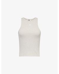 4th & Reckless - Everyday Racer Logo-Embroidered Cotton-Jersey Vest Top - Lyst