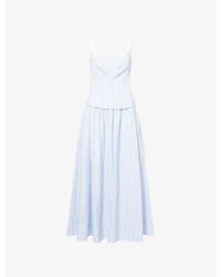 Jonathan Simkhai - Quinlin Bustier Woven Midi Dress - Lyst