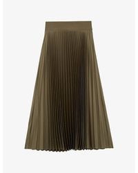 Reiss - Seren Pleated Woven Midi Skirt - Lyst