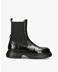 Ganni - Chunky Pull-tab Faux-leather Chelsea Boots - Lyst