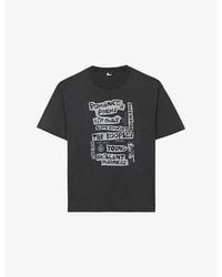 The Kooples - Graphic-Print Short-Sleeve Cotton T-Shirt - Lyst
