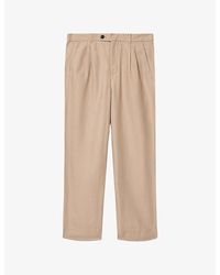 AllSaints - Roland Straight-Leg Cotton And Linen-Blend Trousers - Lyst