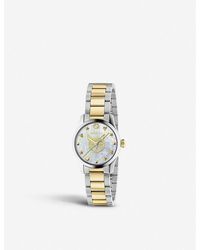 Gucci - Ya1265012 G-timeless 18ct Yellow Gold-plated Stainless-steel And Mother-of-pearl Watch - Lyst