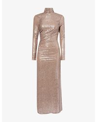 Needle & Thread - Malia Turtleneck Sequin Mesh Gown - Lyst