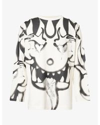 Y-3 - Graphic-Print Long-Sleeve Cotton T-Shirt - Lyst