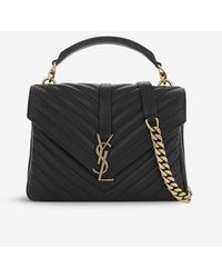Saint Laurent - Collège Small Quilted Leather Satchel Bag - Lyst