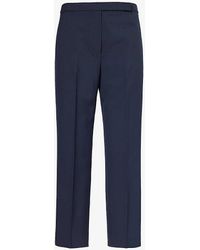 Theory - Pressed-crease Tapered-leg High-rise Cropped Trousers - Lyst