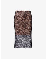 ROTATE BIRGER CHRISTENSEN - Scalloped Lace Midi Pencil Skirt - Lyst