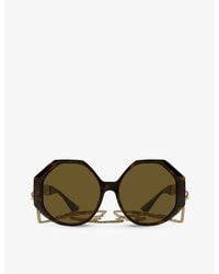 Versace - Ve4395 Rounded-frame Acetate And Metal Sunglasses - Lyst