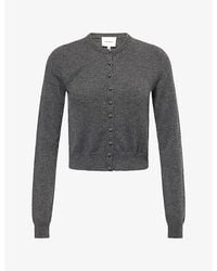 Reformation - Caspia Cropped Brushed Cashmere Cardigan - Lyst