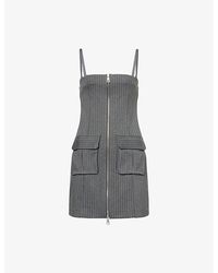 GOOD AMERICAN - Soft Stretch Ponte Pinstripe Stretch-Woven Mini Dress - Lyst