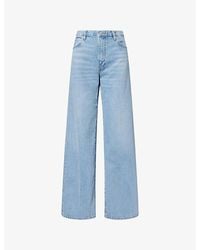 FRAME - The Off Duty Stroll Mid-Rise Wide-Leg Denim Jeans - Lyst