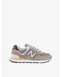 New Balance - 574 Suede And Mesh Trainers - Lyst