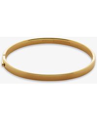 Monica Vinader - Essential Recycled 18ct Yellow Gold-plated Vermeil Sterling-silver Bangle Bracelet - Lyst