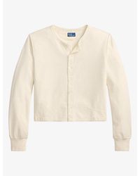 Polo Ralph Lauren - Round-Neck Long-Sleeved Cotton Cardigan - Lyst