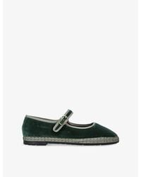 Flabelus - Jay Velvet Mary Jane Flats - Lyst