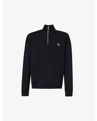 PS by Paul Smith - Logo-embroidered High-neck Relaxed-fit Organic-cotton Sweatshirt - Lyst
