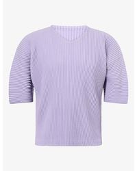 Homme Plissé Issey Miyake - July Pleated Knitted T-Shirt - Lyst