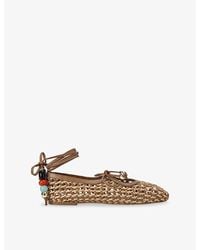 KG by Kurt Geiger - Norah Bead Leather Ballet Flats - Lyst