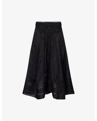 Isabel Marant - Garliana Lace-Trim Cotton Midi Skirt - Lyst