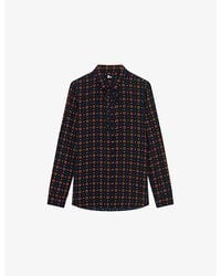 The Kooples - Polka Dot And Floral-Print Regular-Fit Stretch-Woven Shirt - Lyst