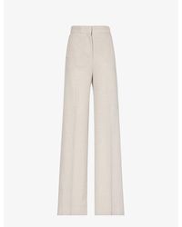 Max Mara - Giallo Wide-leg High-rise Cotton Trousers - Lyst