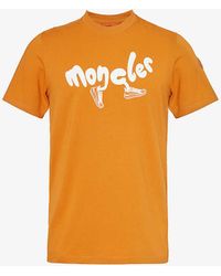 Moncler - Running Brand-print Cotton-jersey T-shirt X - Lyst