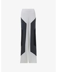 eem - Wide-Leg Intarsia-Knit Wool-Blend Trousers - Lyst